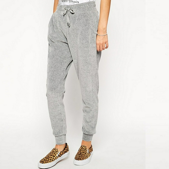 Tilly's Pants - B2G1 NWT Tilly's Gray Velour Jogger Pants